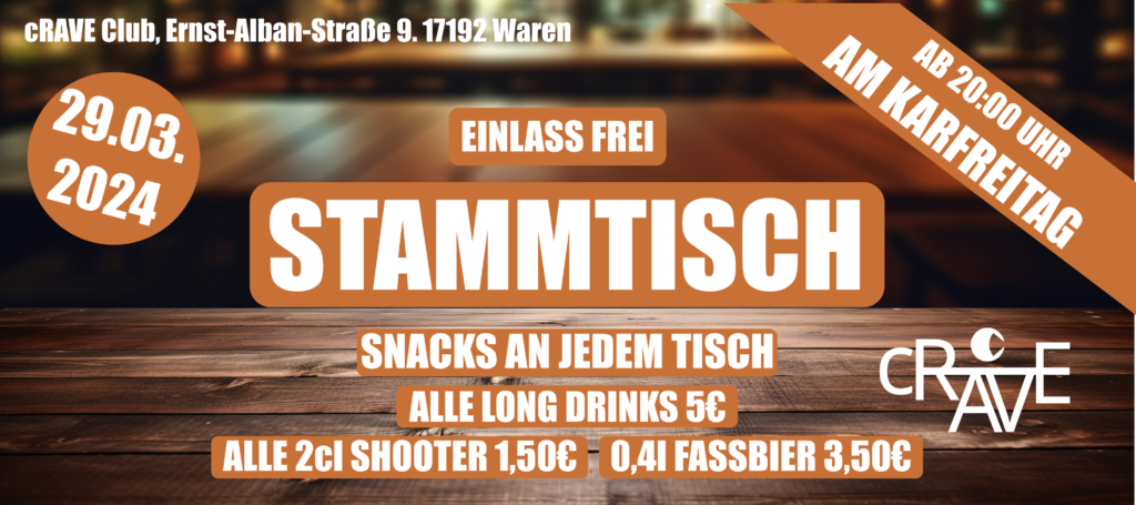 STAMMTISCH AM KARFREITAG