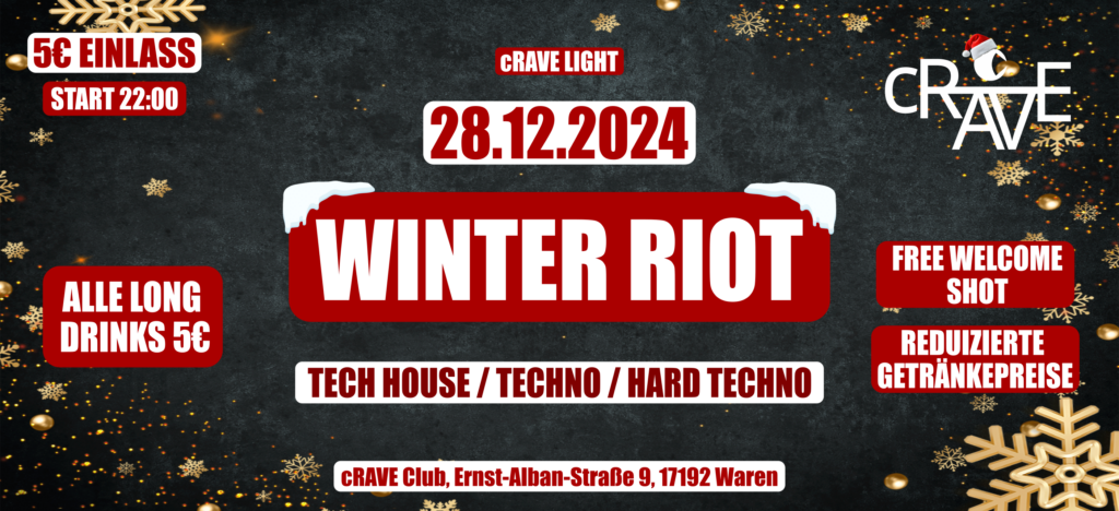 WINTER RIOT - TECH HOUSE/TECHNO/HARD TECHNO