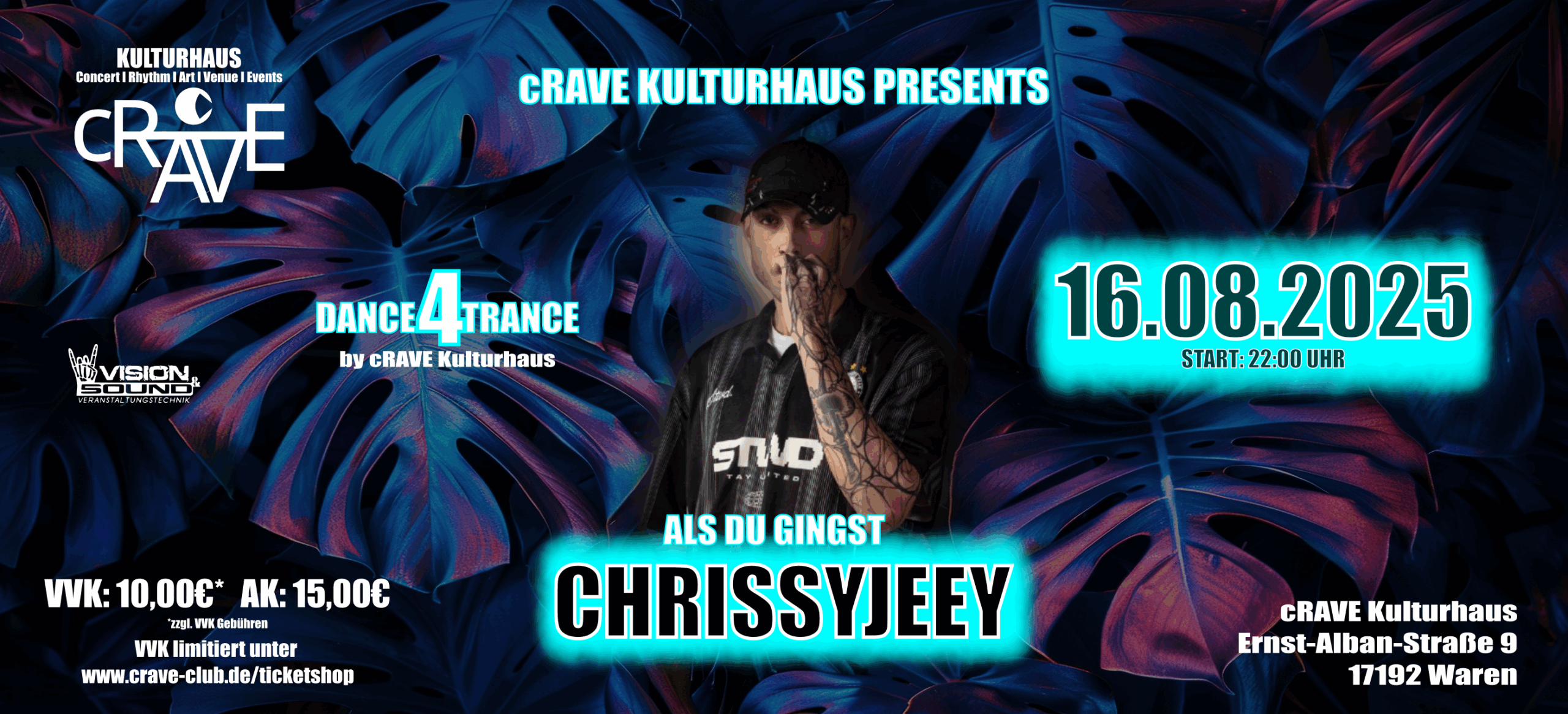 🎶 Dance4Trance – Chrissyjeey live im cRAVE Kulturhaus! 🎶