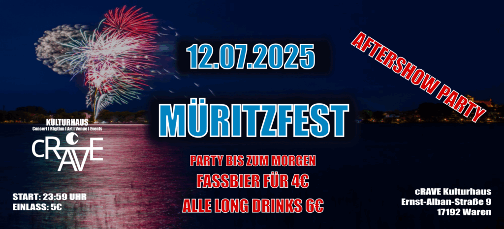 🎆 AFTERSHOW PARTY – MÜRITZFEST 2025 🎆