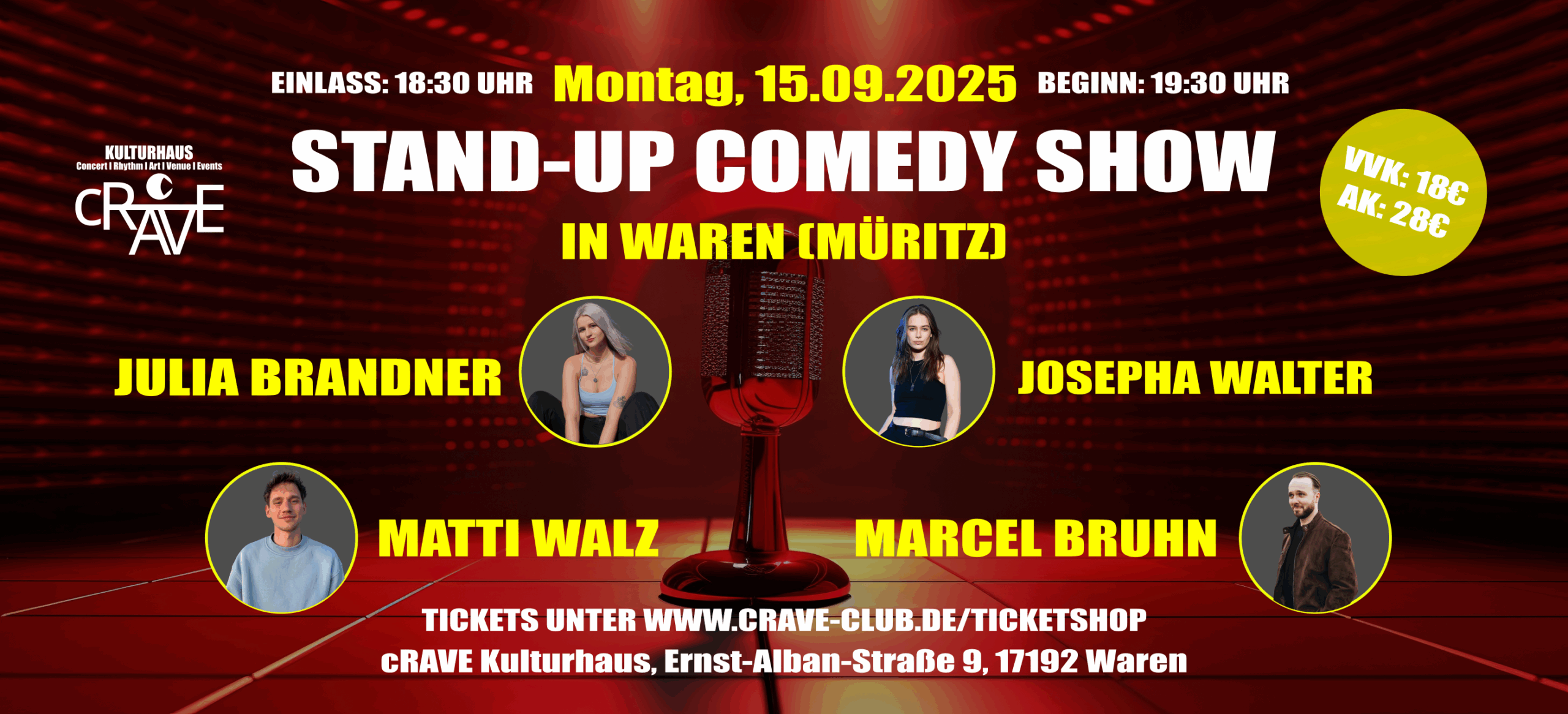 🎤 Stand-Up Comedy Show in Waren (Müritz) 🎤