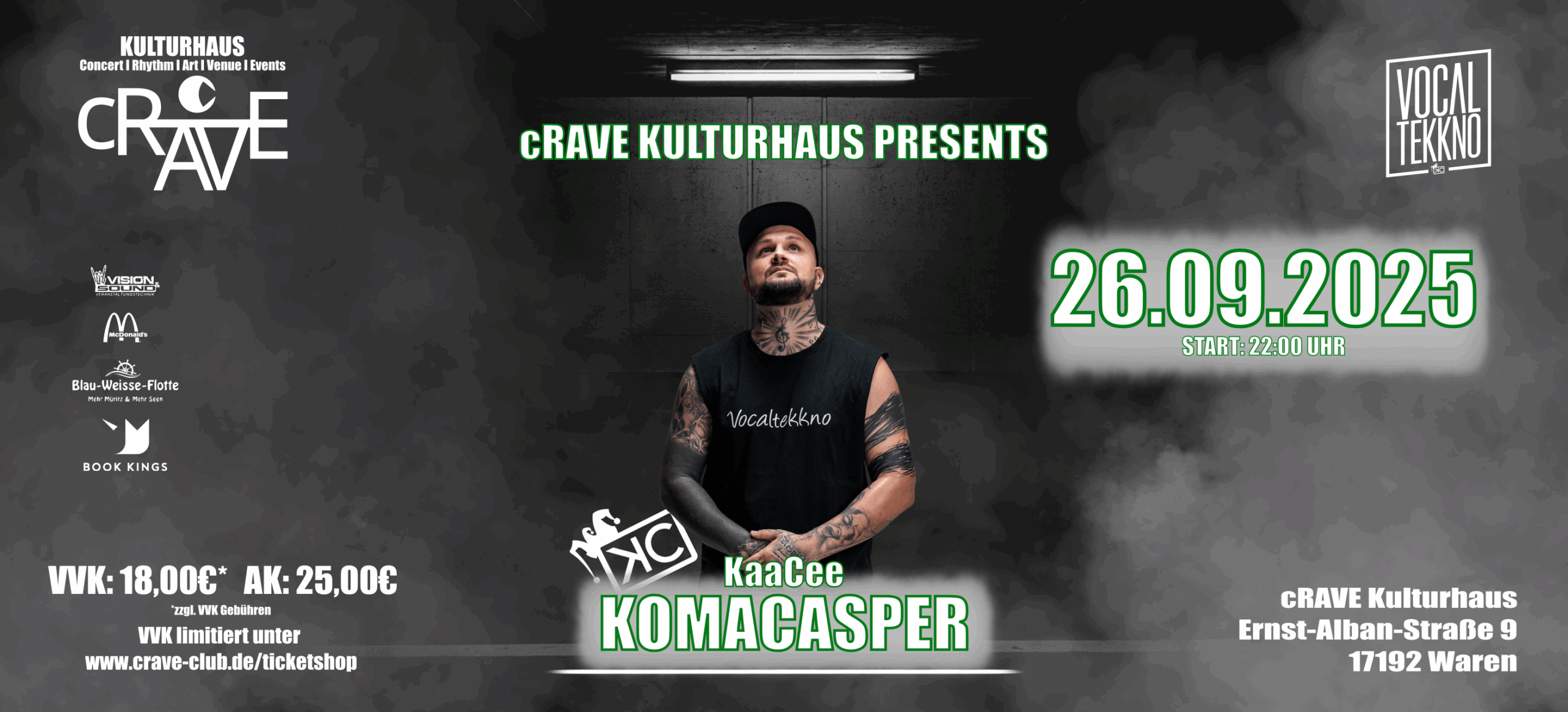 🔥 KaaCee aka Komacasper live im cRAVE Kulturhaus 🔥