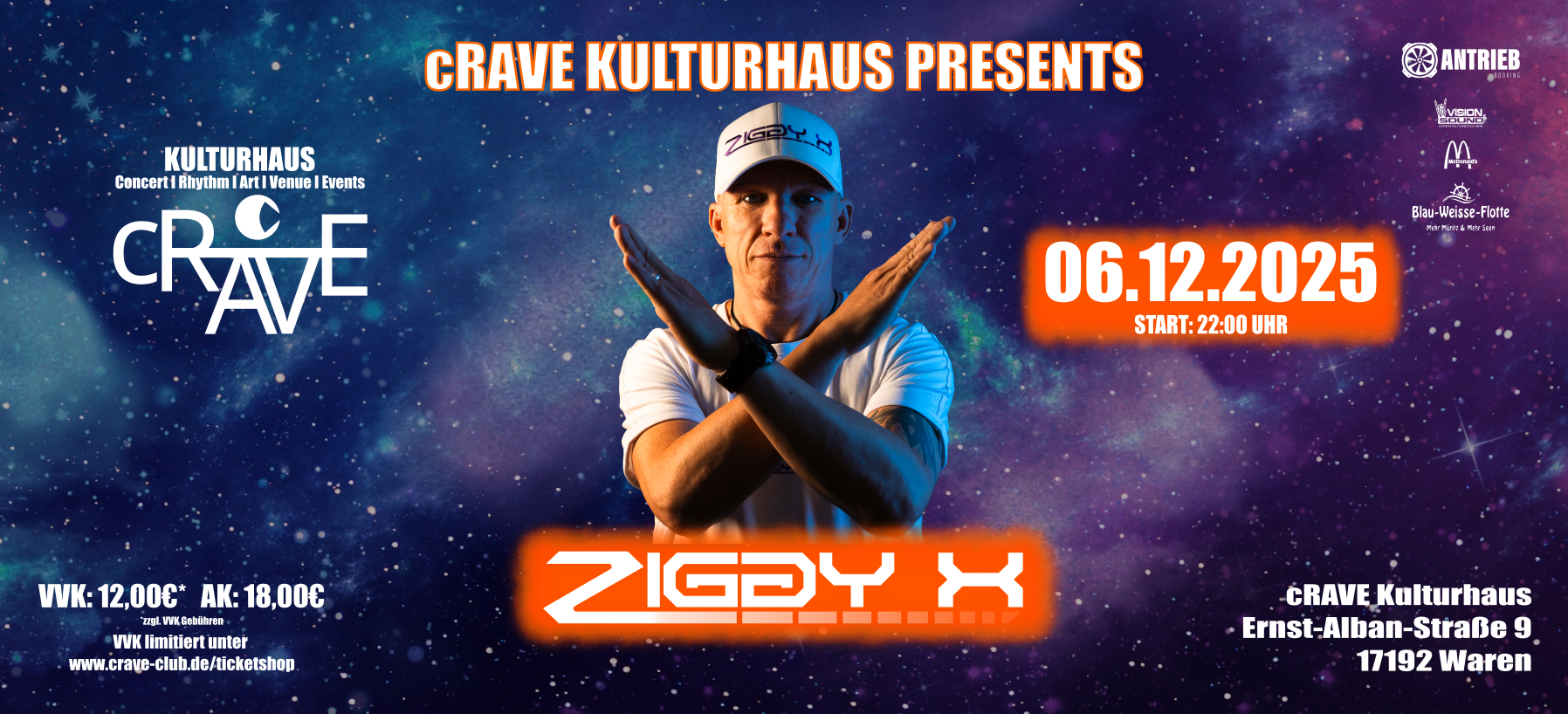 🎶 cRAVE Kulturhaus präsentiert: Ziggy X Live! 🎶