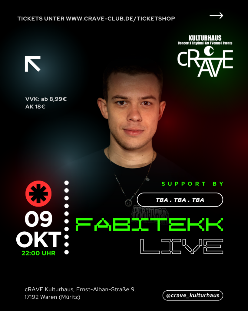 ⚡ FABITEKK LIVE im CRAVE Kulturhaus ⚡