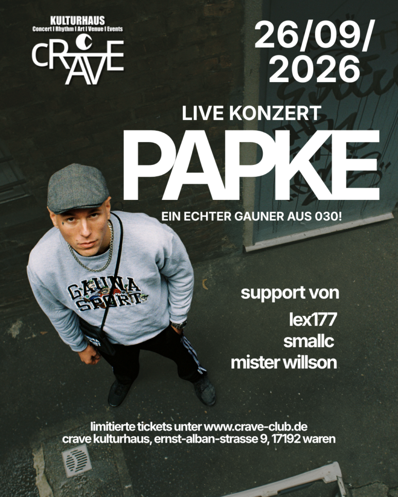 🔥 PAPKE LIVE IM CRAVE KULTURHAUS 🔥